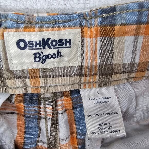 OshKosh B'Gosh Vintage Plaid Shorts With Adjustable Waist Unisex Toddler Size 5 - Picture 10 of 13